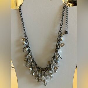 Elegant Loft Silver and Gold Tone Beaded Necklace